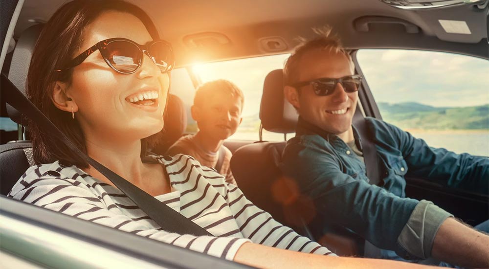 Family riding in their car