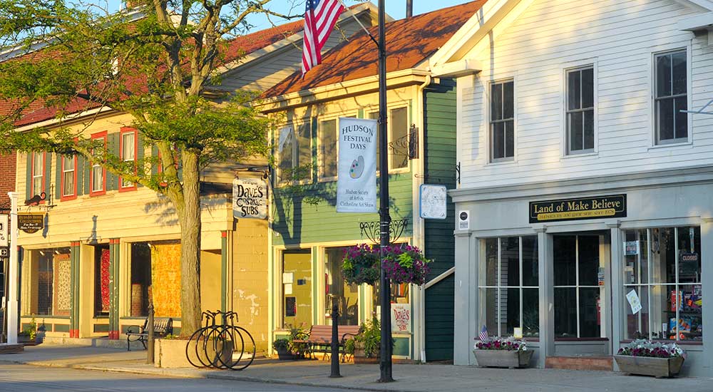 Main Street businesses and shops