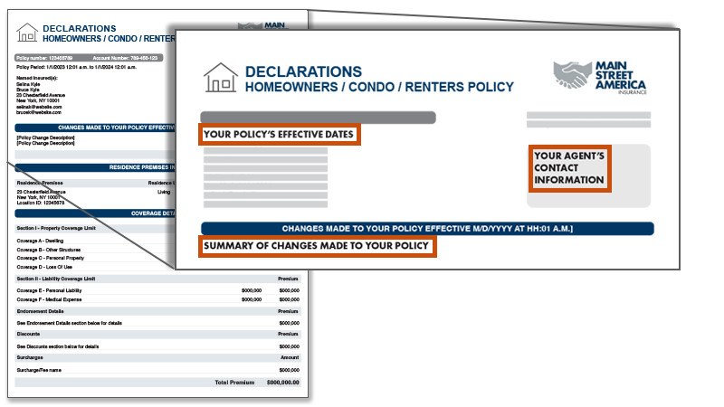 Declaration page - first section explained