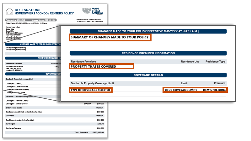 Declaration page - first section explained